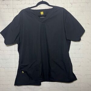 ✨WonderWink Origins Black Scrub‎ Top Women's XL Extra Large Modern Fit
